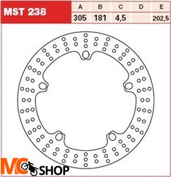 TRW LUCAS MST238 TARCZA HAMULCOWA PRZÓD BMW R1150
