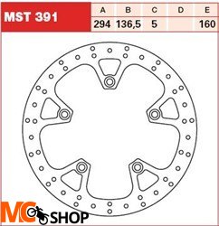 TRW LUCAS MST391 TARCZA HAMULCOWA TYŁ BMW K1200/13