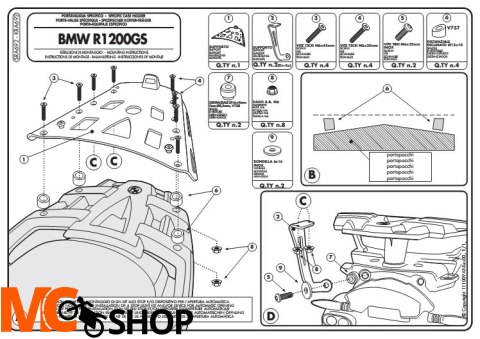 GIVI SRA692 stelaż centralny aluminium R 1200 GS 07-12