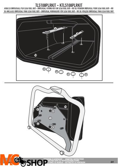 GIVI TL5108PLRKIT KIT MONTAŻOWY S250 DO PLR5108 BMW R