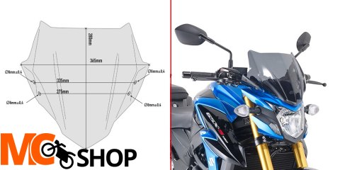 GIVI A3113 SZYBA DYMIONA 28 x 36,5 cm SUZUKI GSX S750