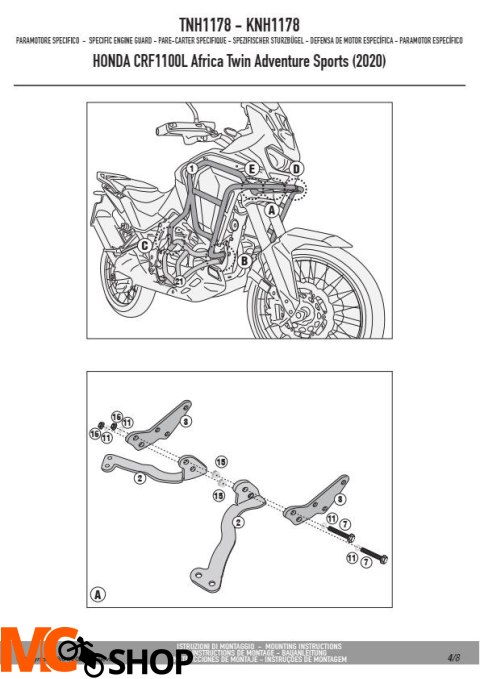GIVI TNH1178 OSŁONA SILNIKA GMOLE (GÓRNE) CRF1100L