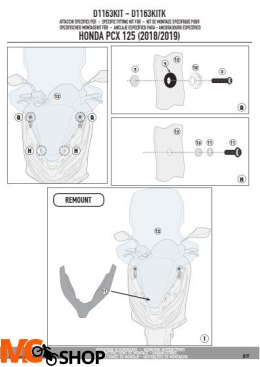 KAPPA D1163KITK MOCOWANIE SZYB HONDA PCX 125