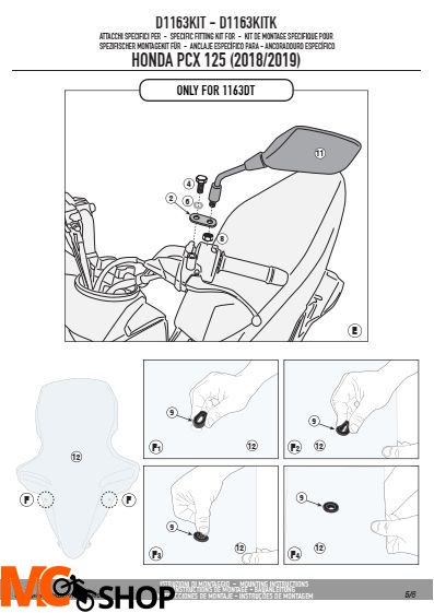 KAPPA D1163KITK MOCOWANIE SZYB HONDA PCX 125