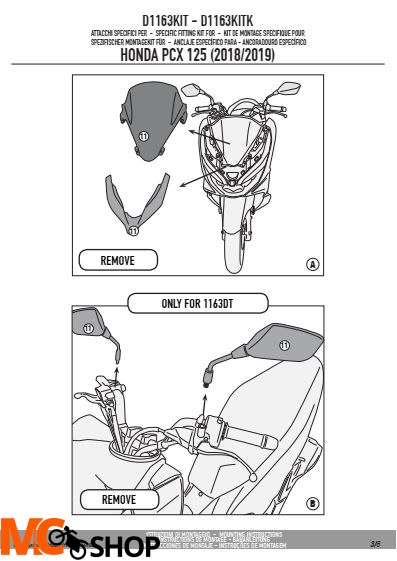 KAPPA D1163KITK MOCOWANIE SZYB HONDA PCX 125