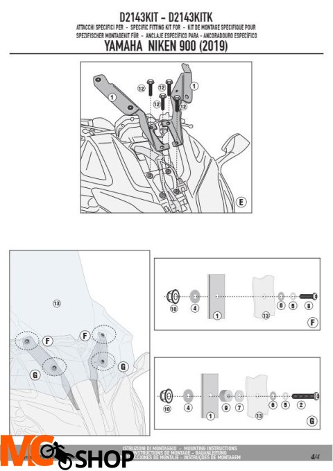 KAPPA D2143KITK MOCOWANIE SZYBY KD2144ST YAMAHA Niken