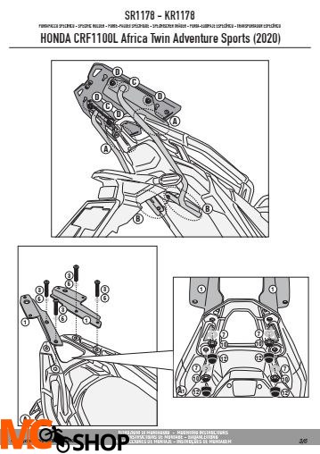 KAPPA KR1178 STELAŻ KUFRA CENTRALNEGO HONDA CRF 1100L