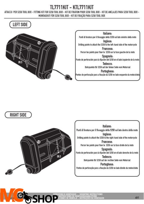 KAPPA KTL7711KIT MOCOWANIE SKRZYNKI NARZĘDZIOWEJ KS250