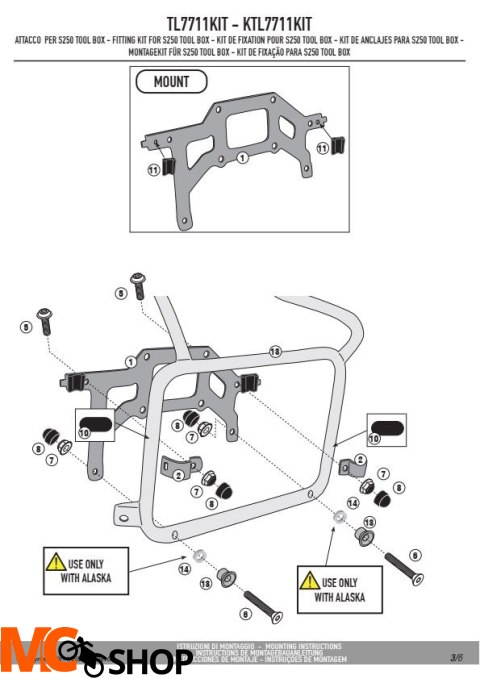 KAPPA KTL7711KIT MOCOWANIE SKRZYNKI NARZĘDZIOWEJ KS250
