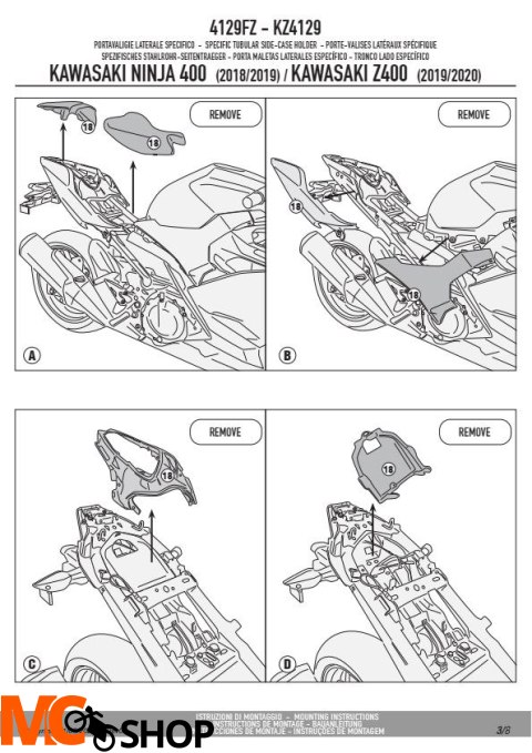 KAPPA KZ4129 STELAŻ KUFRA CENTRALNEGO KAWASAKI NINJA Z