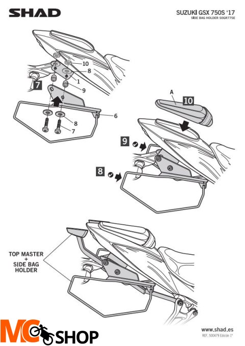 SHAD KSHS0GR77SE STELAŻ DO SAKW DO SUZUKI GSX-S