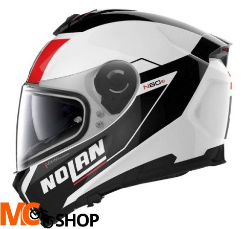 NOLAN Kask integralny N80-8 MANDRAKE N-COM 49 biały/czarny/czerwony
