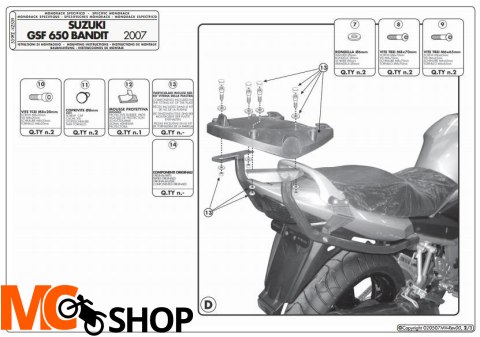 Stelaż Kappa KZ539 Suzuki Bandit 650 ABS 05-11