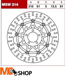 TRW Tarcza hamulcowa MSW214 KAWASAKI ZRX ZZR ZR 11