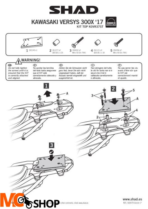 SHAD K0VR37ST STELAŻ KUFRA TYŁ KAWASAKI VERSYS-X 300 (17-19)