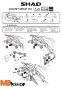 SHAD S0VS694P STELAŻ KUFRA BOCZNEGO 4P TERRA SUZUKI DL65, VSTROM 650/XT 17/22