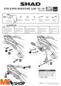 SHAD K0DV17IF STELAŻ KUFRA BOCZNEGO 3P KTM Adventure 1050 ABS 2015-2019