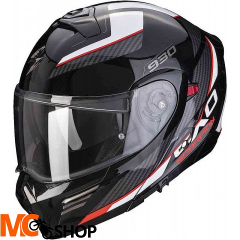 SCORPION KASK SZCZĘKOWY EXO-930 NAVIG METAL BK-RED