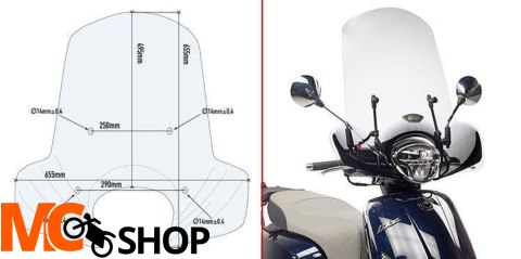 KAPPA 6109AK SZYBA KYMCO LIKE 125 (17-18) PRZEZROC