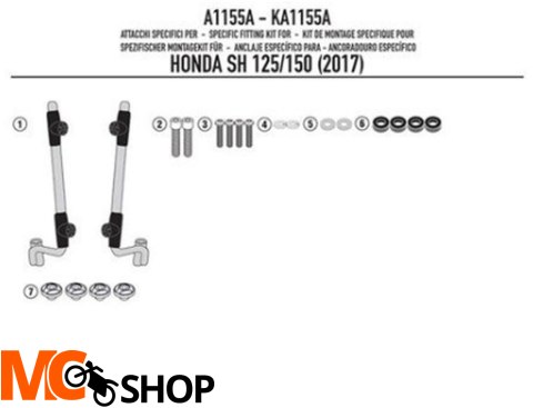 KAPPA A1155AK MOCOWANIE SZYBY 1117AK HONDA SH 125i