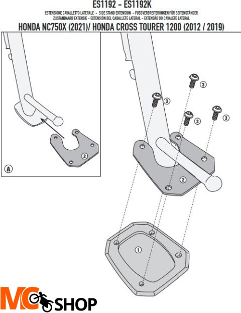 KAPPA ES1192K POSZERZENIE STOPKI BOCZNEJ HONDA NC