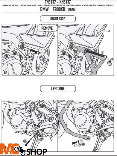KAPPA GMOLE OSŁONY SILNIKA BMW F 900XR CZARNE