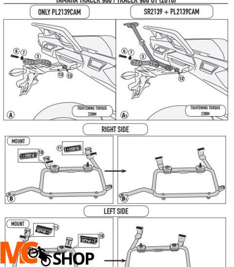 KAPPA KL2139CAM STELAŻ KUFRÓW MONOKEY YAMAHA Trace