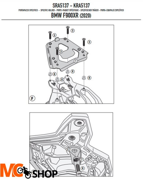 KAPPA STELAŻ KUFRA CENTRALNEGO BMW F 900 R (20)