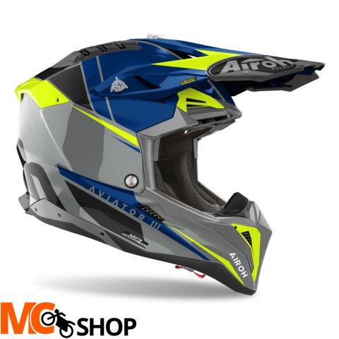 AIROH KASK OFF-ROAD AVIATOR 3 PUSH BLUE GLOSS