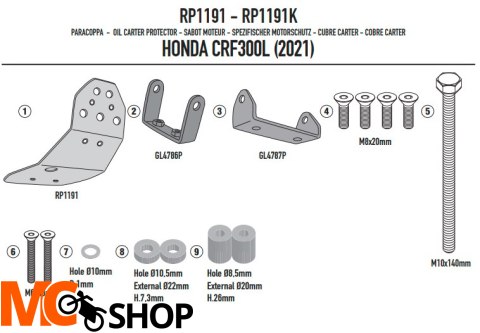 GIVI ALUMIN OSŁONA MISKI OLEJOWEJ HONDA CRF 300 L