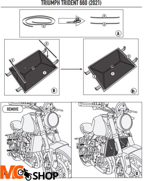 GIVI OSŁONA CHŁODNICY TRIUMPH TRIDENT 660 (21 > 22