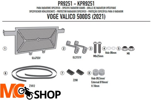 GIVI OSŁONA CHŁODNICY VOGE > VALICO 500DS (20 > 22