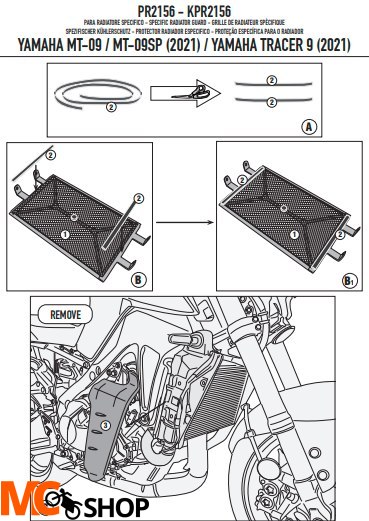 GIVI OSŁONA CHŁODNICY YAMAHA MT-09 / MT-09 SPTRACE