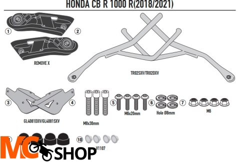 GIVI STELAŻ SAKW BOCZNYCH REMOVE-X HONDA CB 1000 R