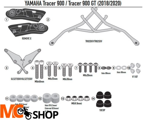 GIVI STELAŻ SAKW BOCZNYCH SERII REMOVE-X YAMAHA Tr