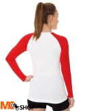 Brubeck LS13200 Koszulka damska 3D Husar PRO z długim rękawem biały/czerwony