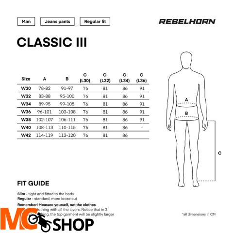 REBELHORN SPODNIE JEANS CLASSIC III REGULAR FIT BL