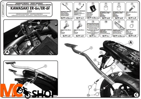 Stelaż centralny Givi 449FZ do ER-6n /6f 650 09-11