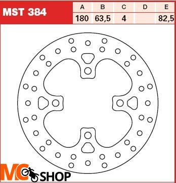 TRW Tarcza hamulcowa TRW MST384, KTM XC 450 ATV XC