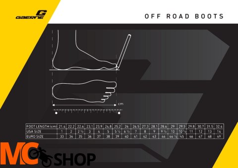 GAERNE BUTY CROSS SG-12 BLACK/YELLOW CZARNY/ŻÓŁTY