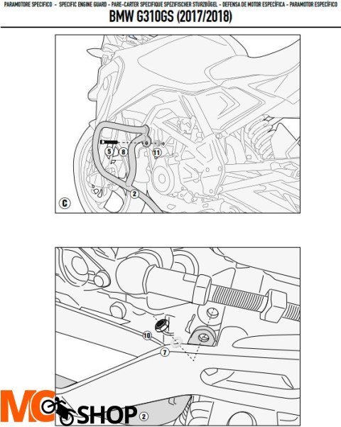 GIVI OSŁONA SILNIKA GMOLE BMW G 310 GS (17 > 20)