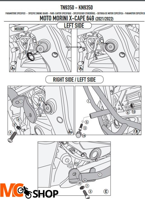 GIVI OSŁONA SILNIKA GMOLE MOTO MORINI X-Cape 649