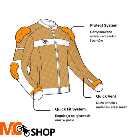 OZONE KURTKA MOTOCYKLOWA DART LADY CAPPUCINO