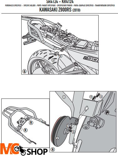 GIVI STELAŻ KUFRA CENTRALNEGO KAWASAKI Z 900 RS 18