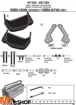 KAPPA OSŁONY HANDBARY HONDA CB 500X '19-21, HONDA