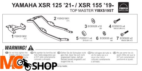 SHAD STELAŻ KUFRA BOCZNEGO 3P YAMAHA XSR 125 '2019