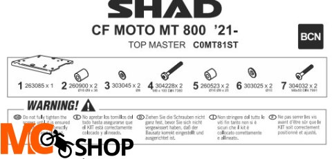 SHAD STELAŻ KUFRA BOCZNEGO 4P SHAD TERRA DO CF MOT
