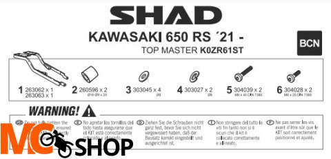 SHAD STELAŻ KUFRA TYŁ KAWASAKI Z650RS