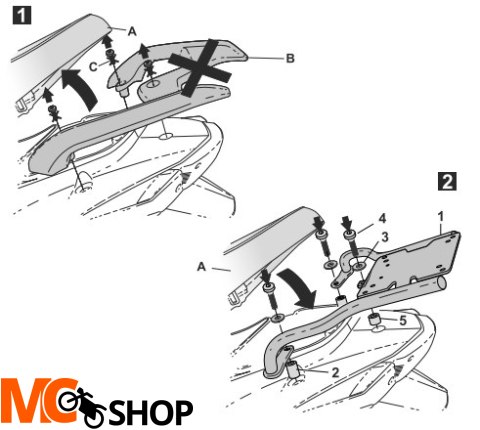 SHAD STELAŻ KUFRA TYŁ KYMCO SUPER DINK