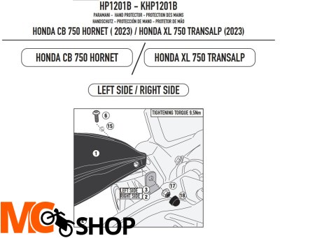 GIVI DODATKOWE HANDBARY HONDA CB 750 HORNET '23